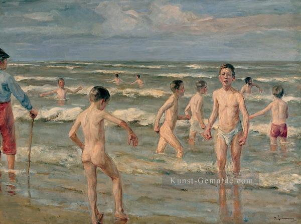 Bader 1900 Max Liebermann Deutscher Impressionismus Kinder Ölgemälde